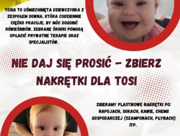 Akcja zbieramy nakrętki dla Antosi :)